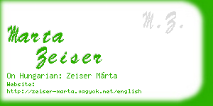 marta zeiser business card